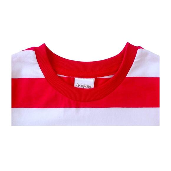Spring&Gege Boy's Long Sleeve Striped Crew Neck T-Shirt Red - NWT! - Picture 7 of 9